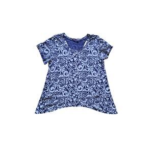 Fresh Produce Wander Twin Peaks‎ Cotton Printed Blue Shirt Size XL